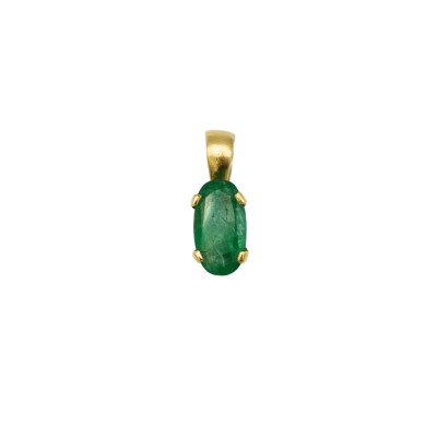 Pendentif Ovales Emeraude Or jaune 18k