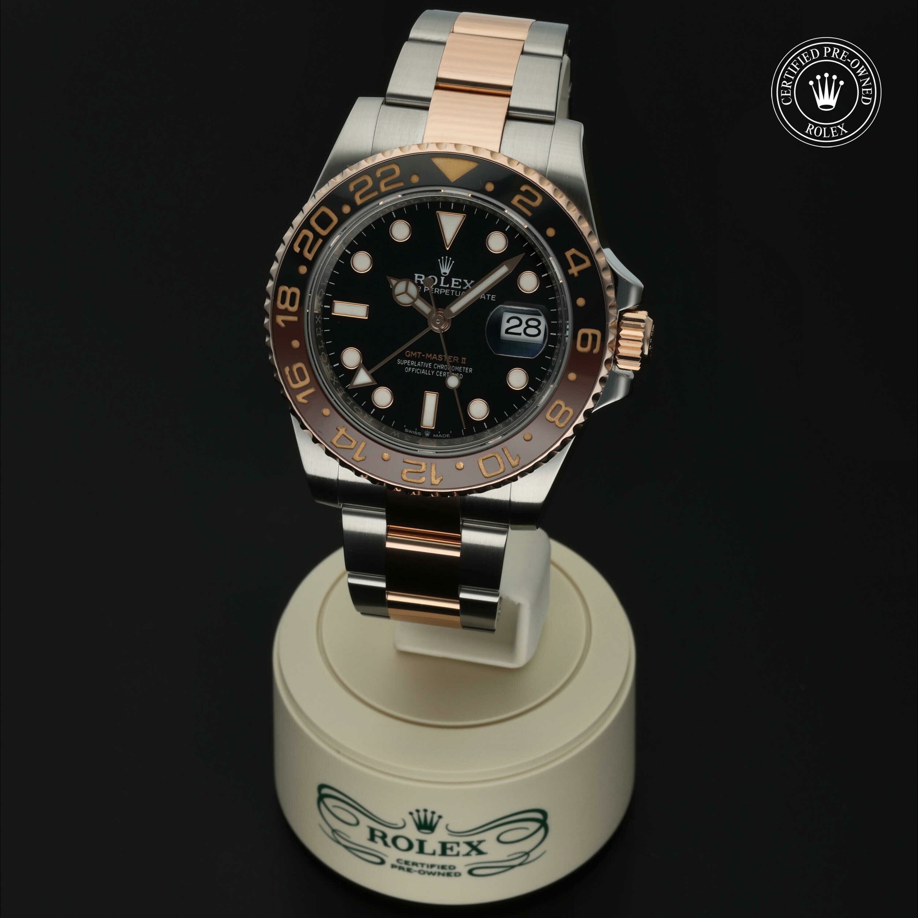 Rolex GMT‑Master II in Rolesor 18 karaat Rood M126711CHNR-0002 at Hall of Time - vue 2