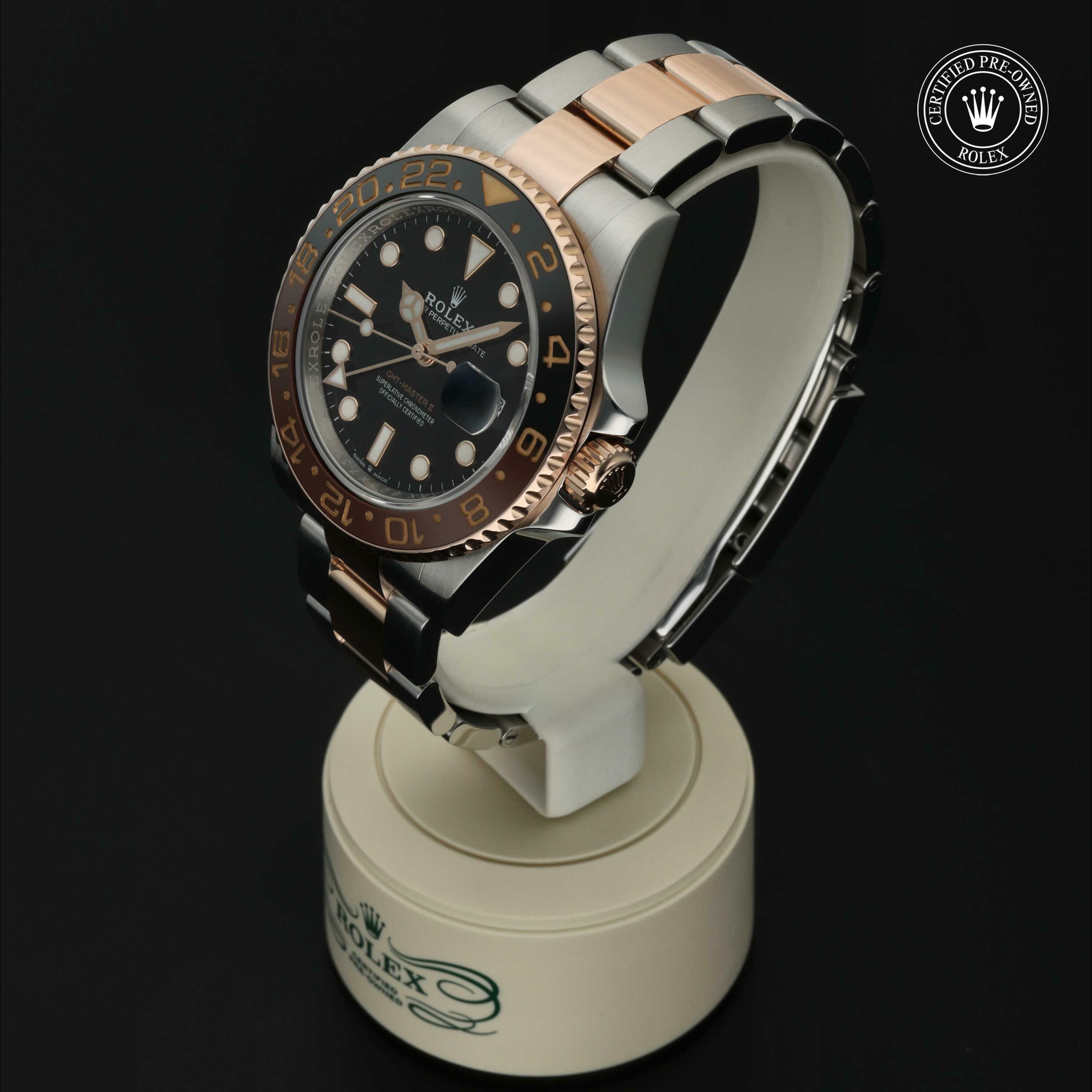 Rolex GMT‑Master II in Rolesor 18 karaat Rood M126711CHNR-0002 at Hall of Time - vue 6