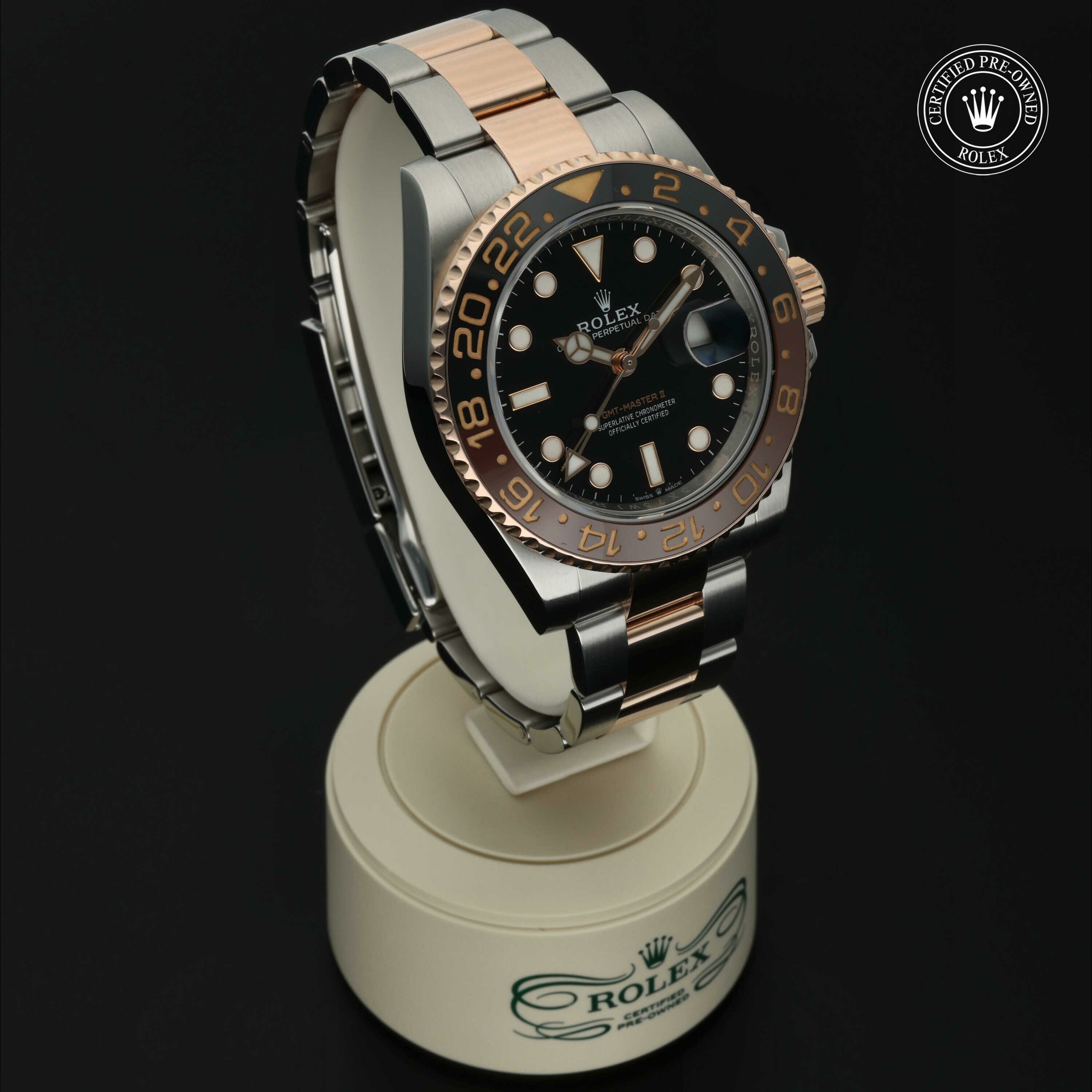 Rolex GMT‑Master II in Rolesor 18 karaat Rood M126711CHNR-0002 at Hall of Time - vue 34