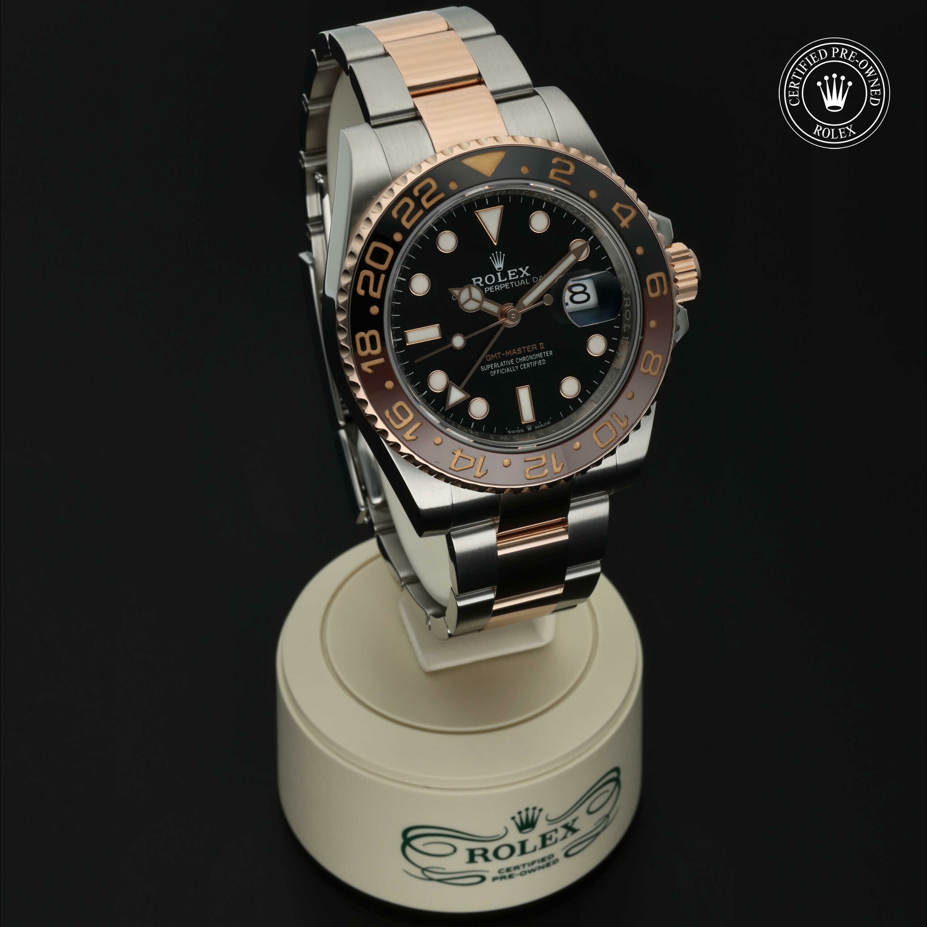 Rolex GMT‑Master II in Rolesor 18 karaat Rood M126711CHNR-0002 at Hall of Time - vue 35