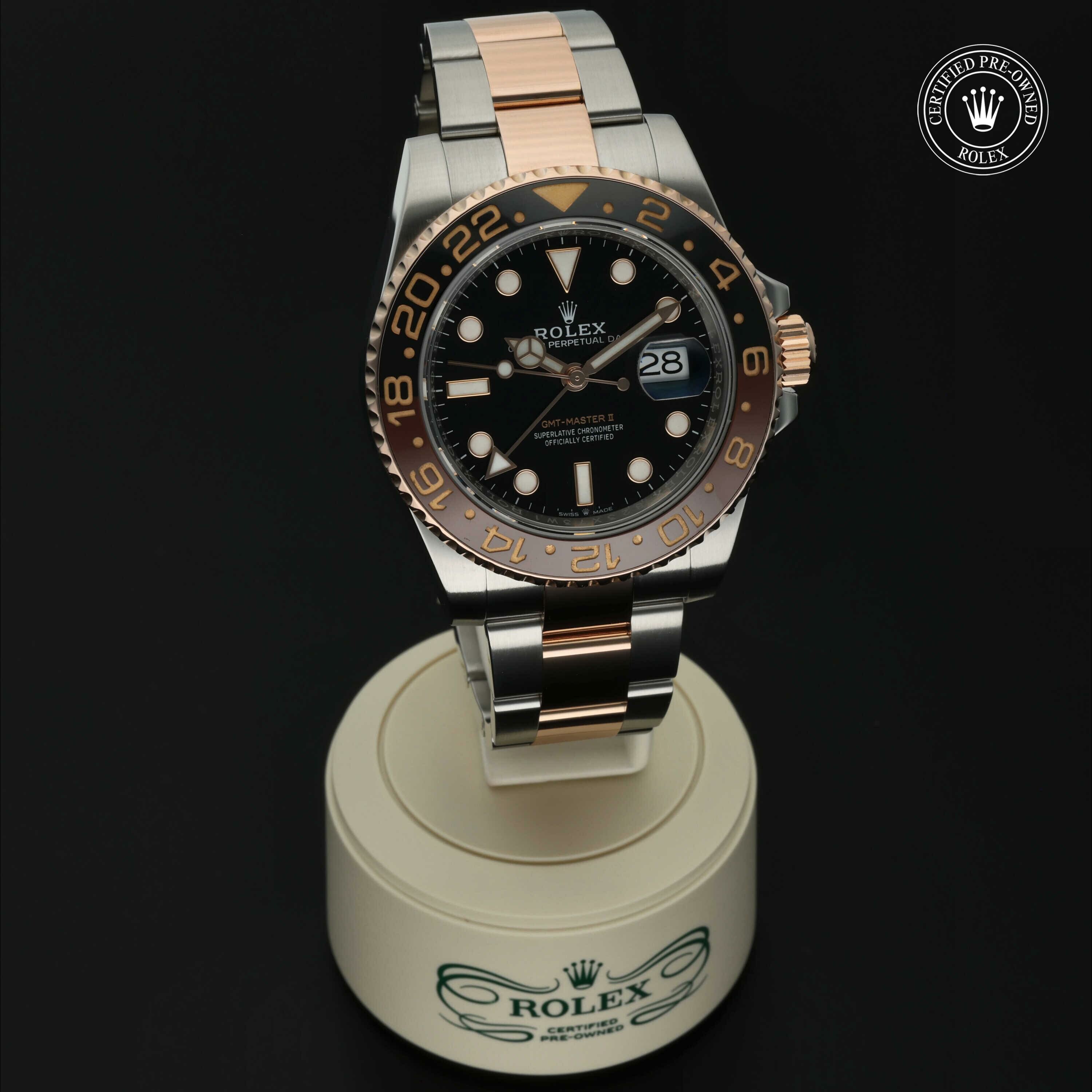 Rolex GMT‑Master II in Rolesor 18 karaat Rood M126711CHNR-0002 at Hall of Time - vue 36