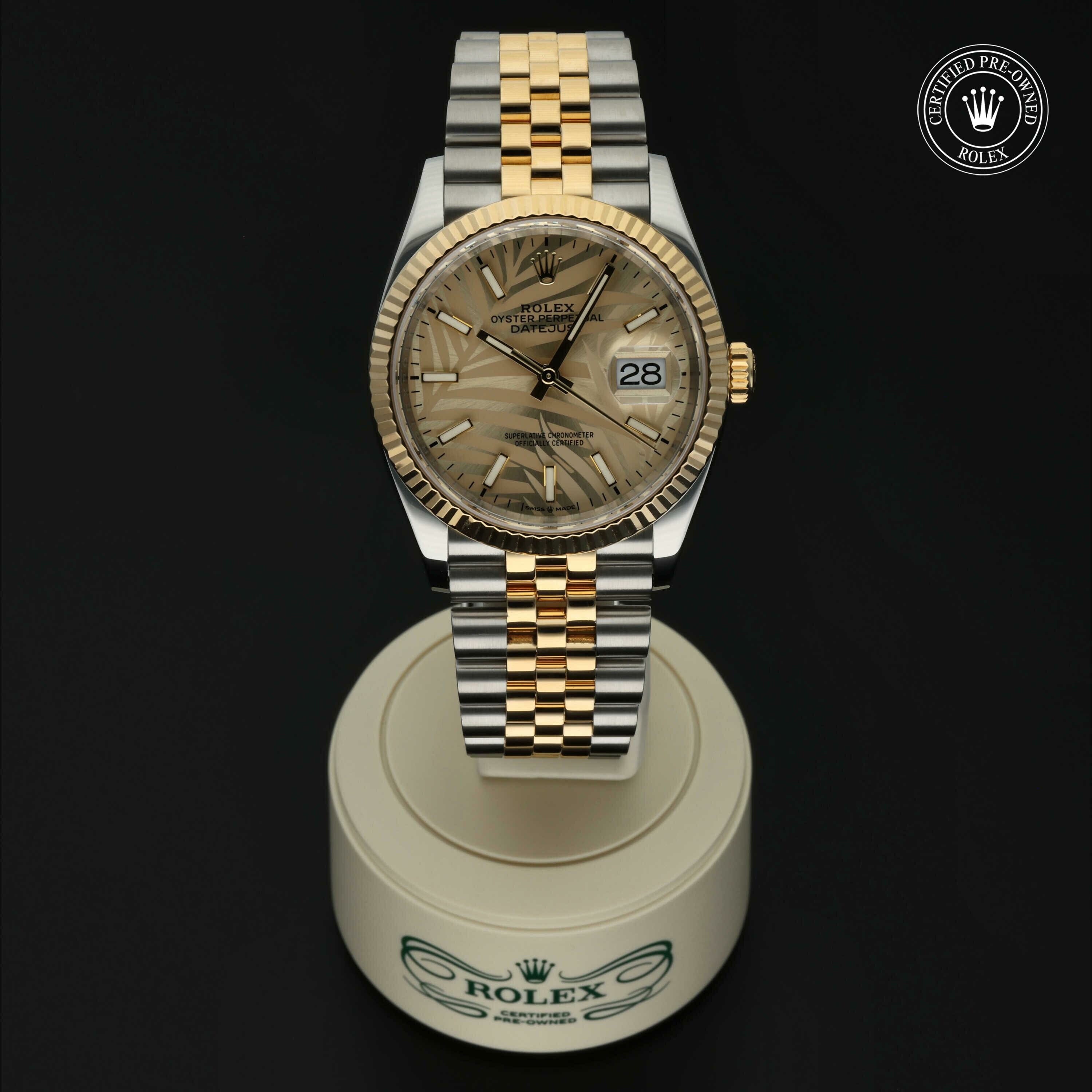 Rolex Datejust 36 en Rolesor 18 Carat Jaune M126233-0037 chez Hall of Time