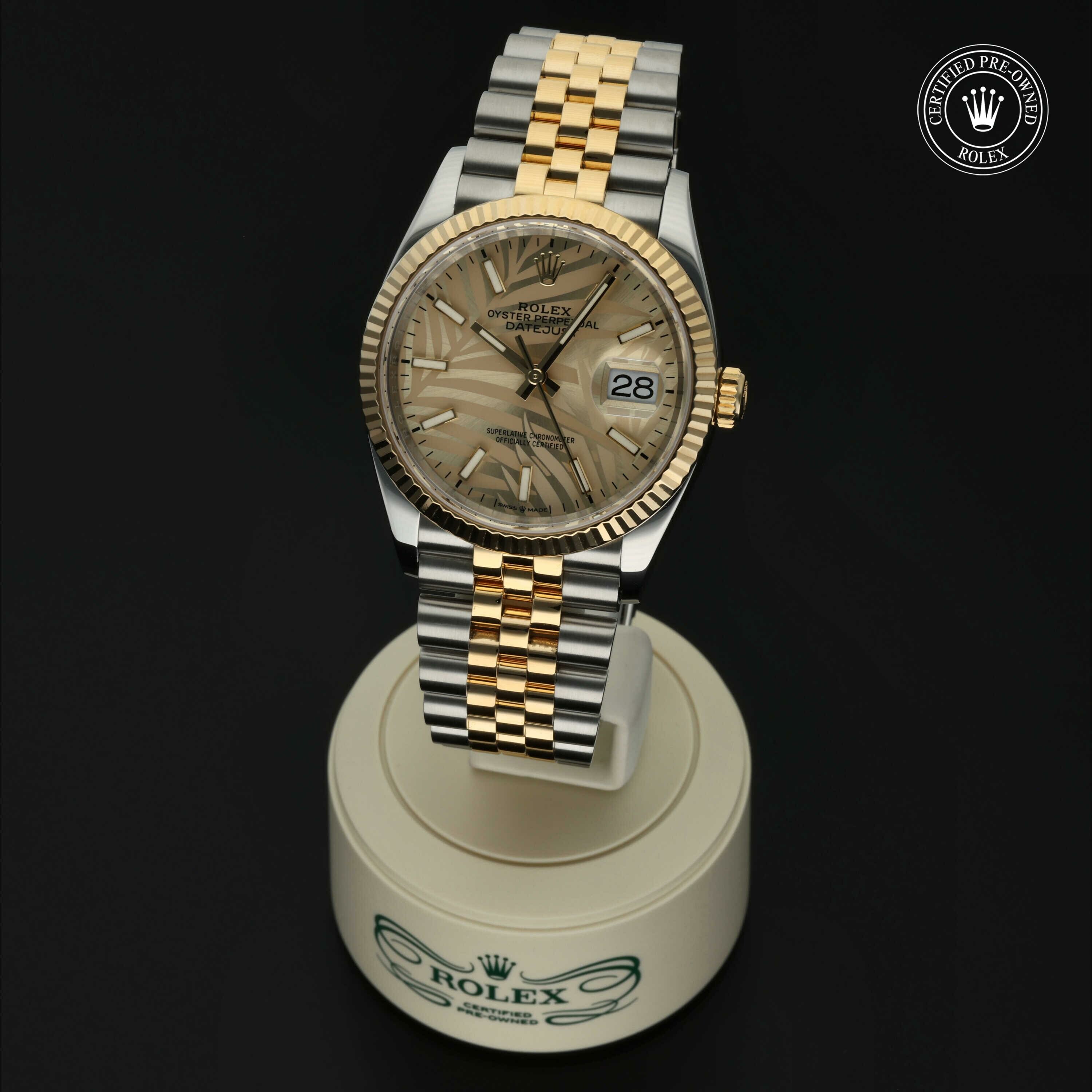 Rolex Datejust 36 en Rolesor 18 Carat Jaune M126233-0037 chez Hall of Time - vue 2