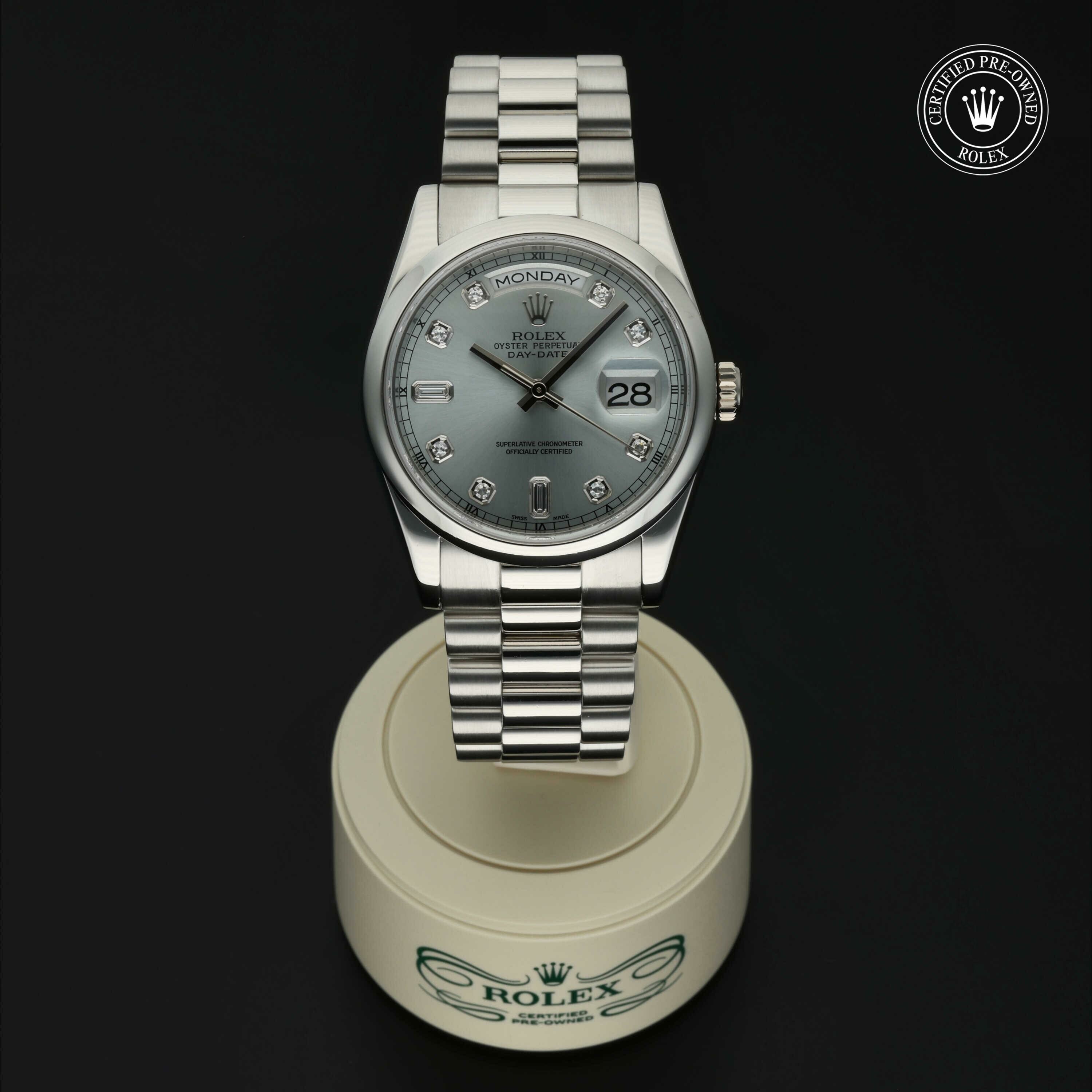 Rolex Day-Date 36 in Platina M118206-0007 at Hall of Time