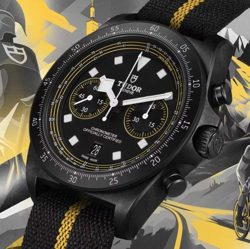 Nouvelle montre TUDOR Pelagos FXD Chrono “Yellow” vue de près et de biais