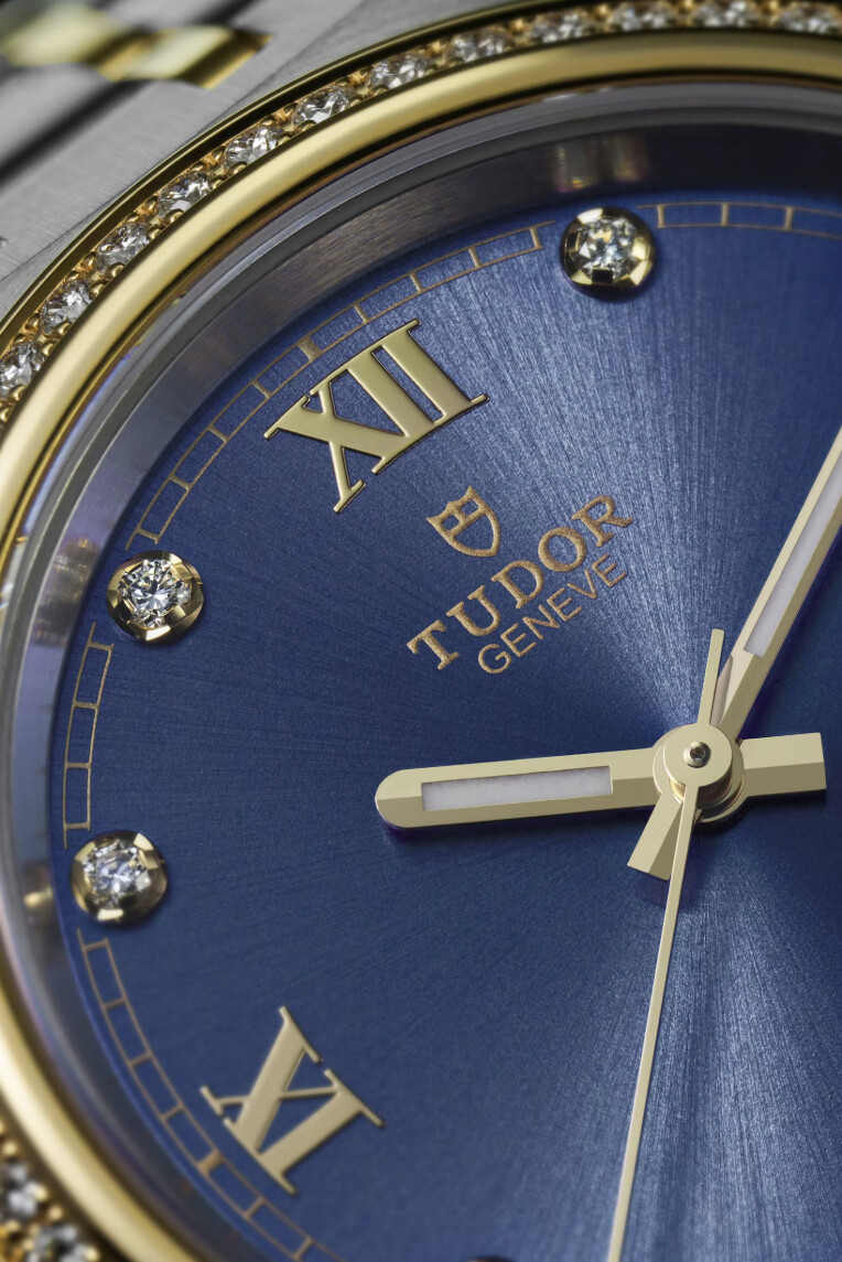 Nouvelle TUDOR Royal 28 mm vue sur le cadran serti de diamants