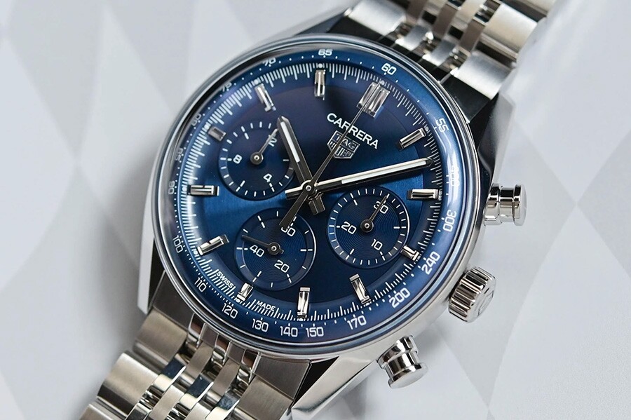 TAG Heuer Carrera Glassbox Chronograph 41 mm horloge met blauwe wijzerplaat