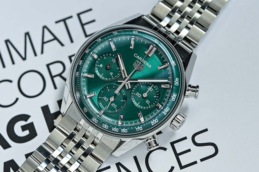 TAG Heuer Carrera Glassbox Chronograph 41 mm-horloge met groene wijzerplaat
