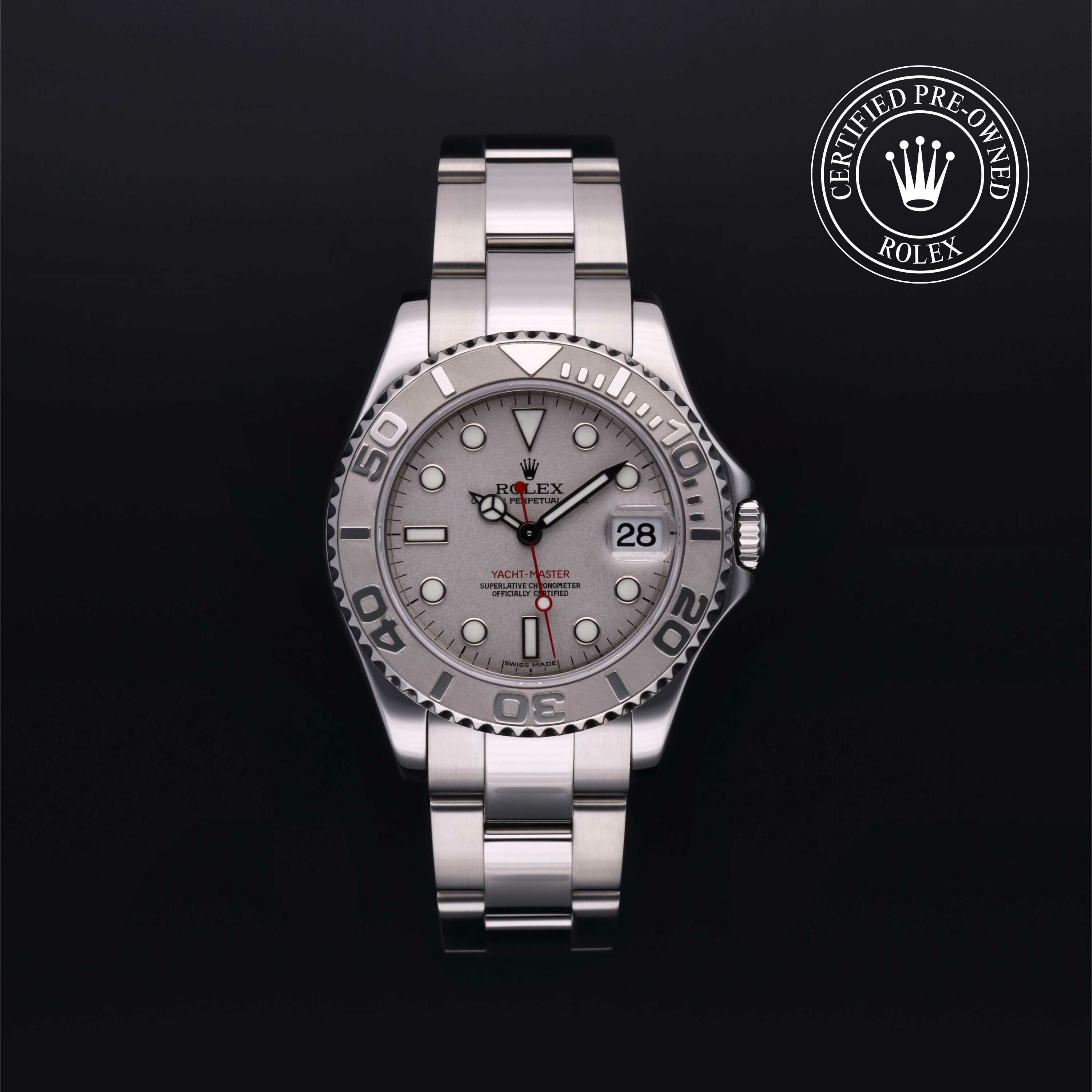 Rolex Yacht-Master 35 in Rolesium Platina M168622-0005 at Hall of Time