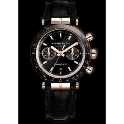 NEWPORT – AUTOMATIQUE CHRONO – NOIR & PVD OR ROSE