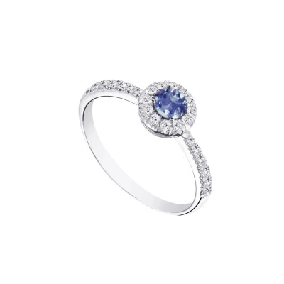 Bague Solitaire accompagné Saphir Ceylan Lizzy