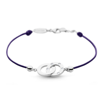 Bracelet cordon violet & lien Clear Spirit