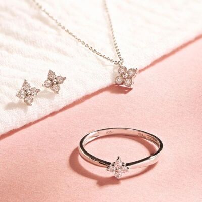 Boucles d'Oreilles Boutons en Or et Diamant