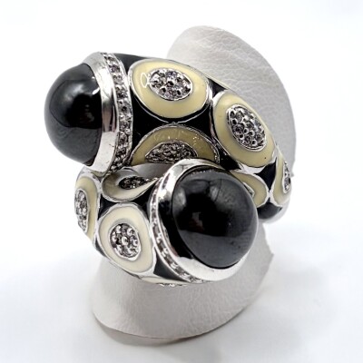 Bague Toi et Moi argent et émail Una Storia