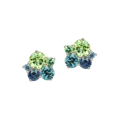 Boucles d'oreilles Pointillistes pierres fines