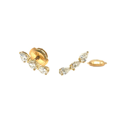 Boucles d'oreilles Isabelle Barrier en Or jaune et Diamants