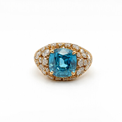 Bague Isabelle Barrier en or rose zirconium naturel 7.40ct diamant 1.90ct taille 54