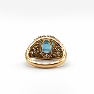 Bague Isabelle Barrier en or rose zirconium naturel 7.40ct diamant 1.90ct taille 54