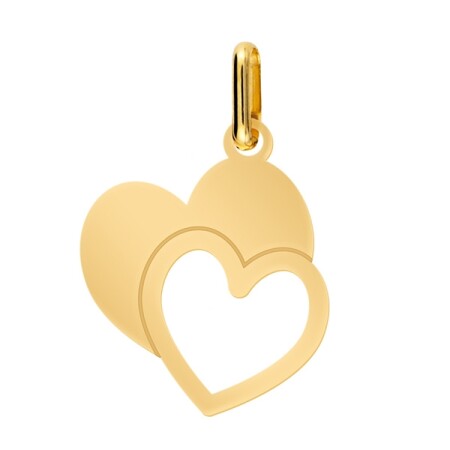 Pendentif  Double coeurs entrelacés.  or jaune