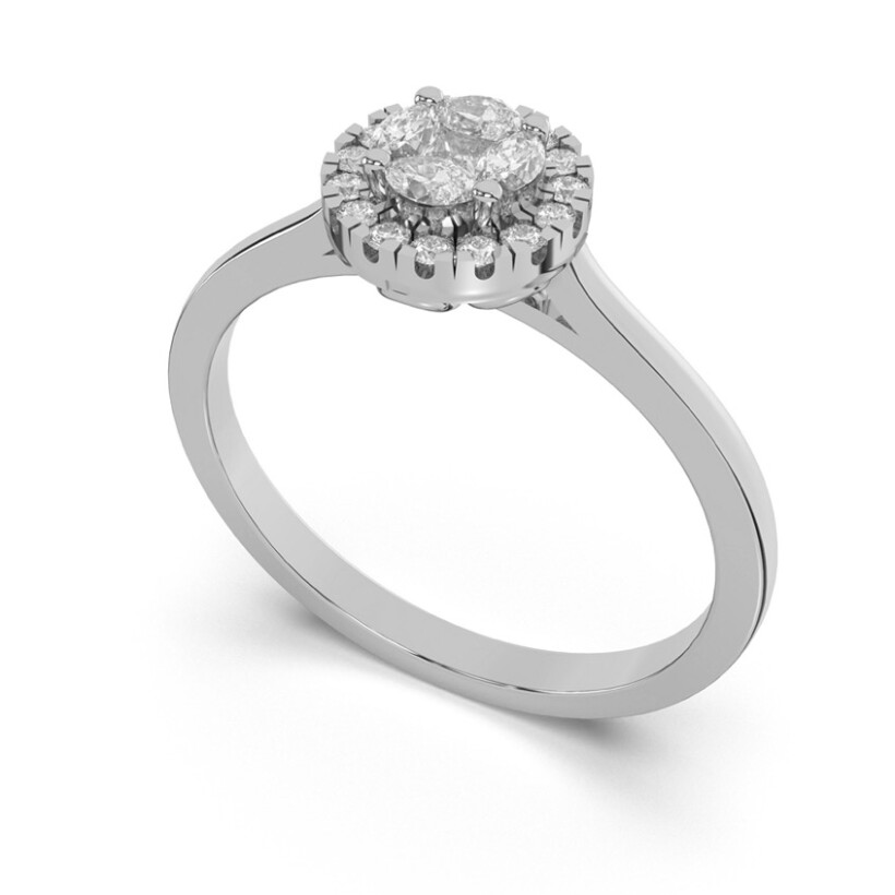 Bague solitaire illusion Marquise