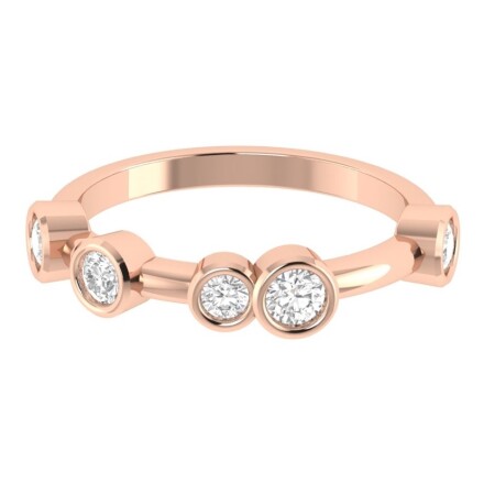 Bague or rose et brillants