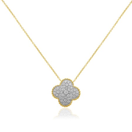 Collier en Or 18K composé trèfle en diamants de 0,35 carats de Diamants GSI