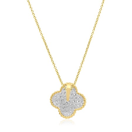 Collier en Or 18K composé trèfle en diamants de 0,35 carats de Diamants GSI