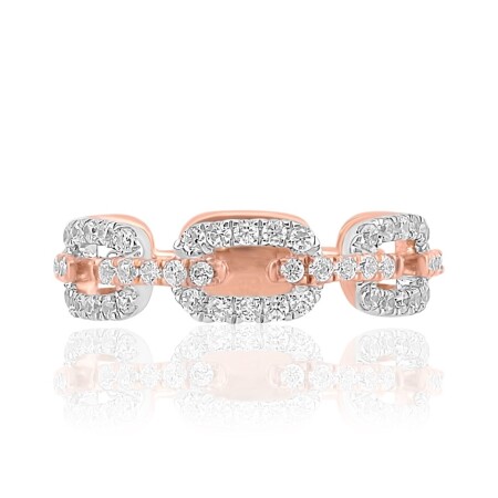 Bague Links or rose et diamants