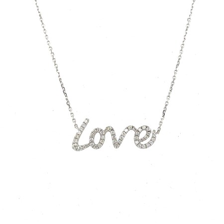 1 collier or blanc LOVE diamants