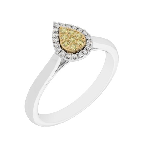 Bague Diamants Jaunes Naturels  et Diamants