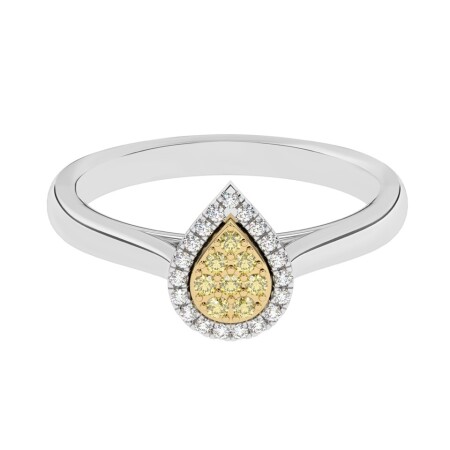 Bague Diamants Jaunes Naturels  et Diamants