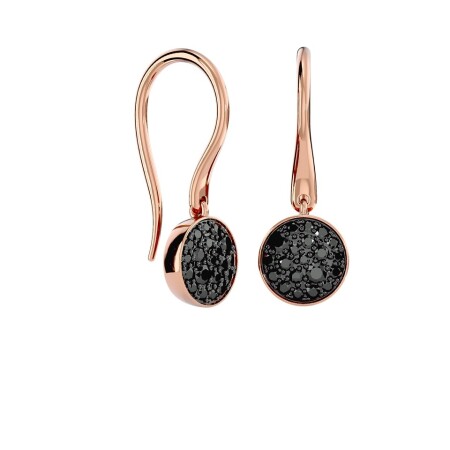 Boucles d ’oreilles or rose Constellation Diamants Noirs