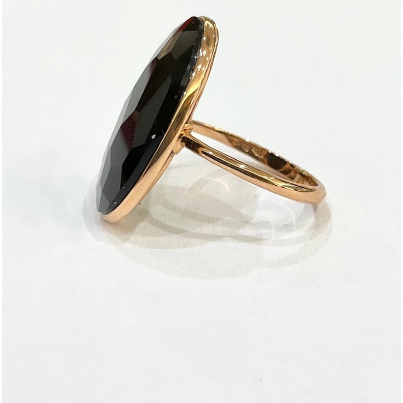 Bague or rose Onyx ovale