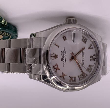 Montre Rolex datejust 278240 tout acier, sur bracelet oyster cadran blanc.