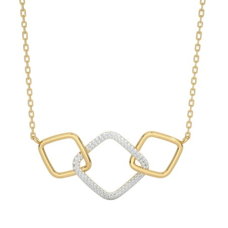 Collier Tendance or jaune, or blanc et diamants