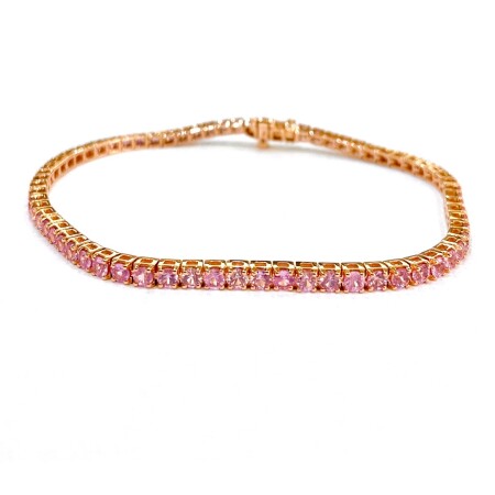 Bracelet Riviére or 18k Saphir rose