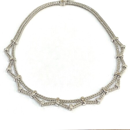 Collier or blanc et diamant