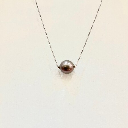 Collier or blanc et perle de Tahiti