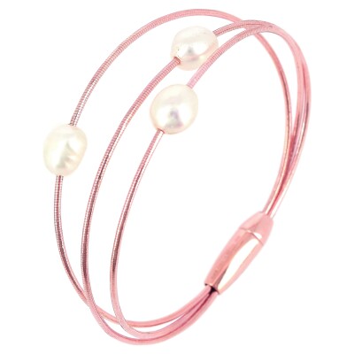 Bracelet DNA PERLA argent rhodié rose