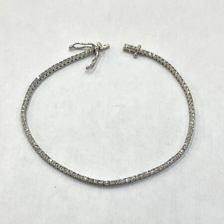 Bracelet or blanc rivière diamants