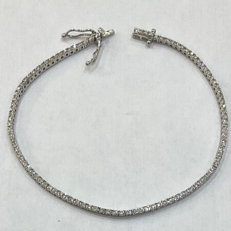 Bracelet or blanc rivière diamants