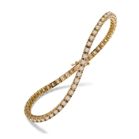 Bracelet ligne diamants or jaune et diamants