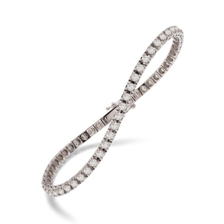 Bracelet ligne diamants or blanc et diamants