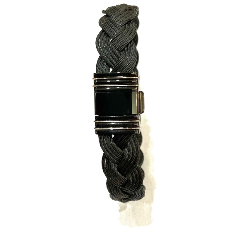 Bracelet Câble PVD, Tresse fermoir PVD ligne fine or gris
