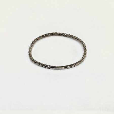 Bracelet or blanc Ruthénium Flex olive , plaque 27 diamants