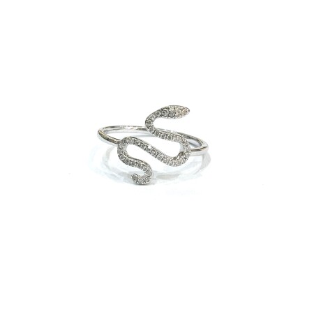 Bague or blanc serpent serti de diamants