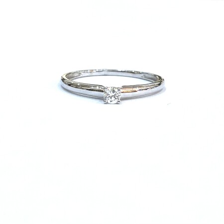 Solitaire or blanc diamant sur 4 griffes