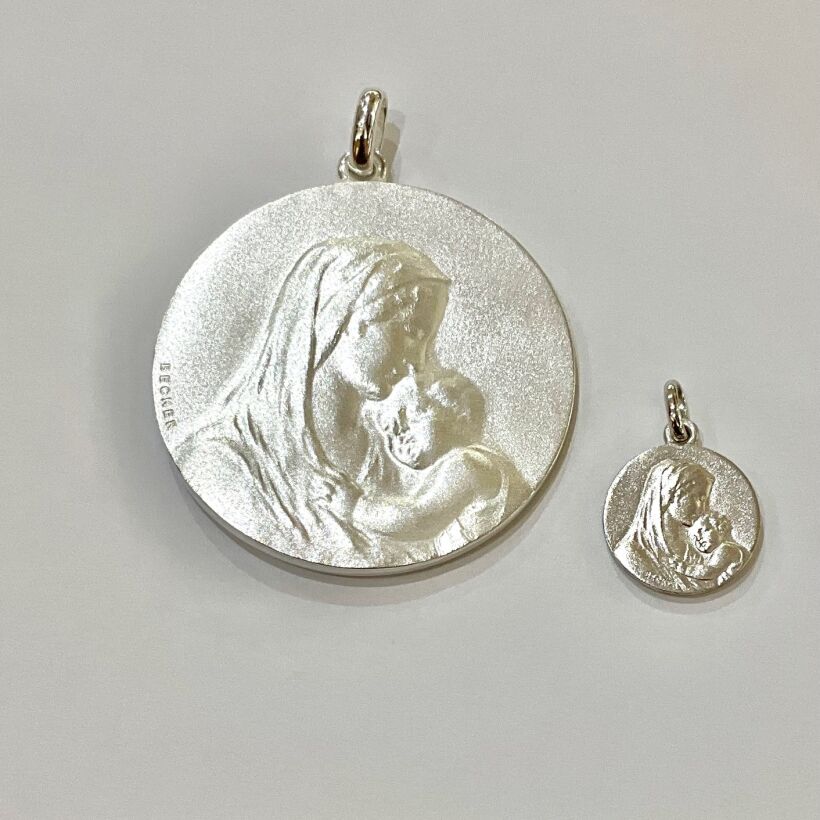 Médaille de berceau" Maternité" en argent 50mm