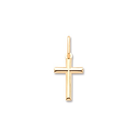 Pendentif Croix tuilée 15 mm, Or jaune 18k